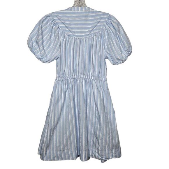 J.Crew Puff Sleeve Cotton Poplin Shirtdress in Lake Stripe Size Small - Picture 5 of 7